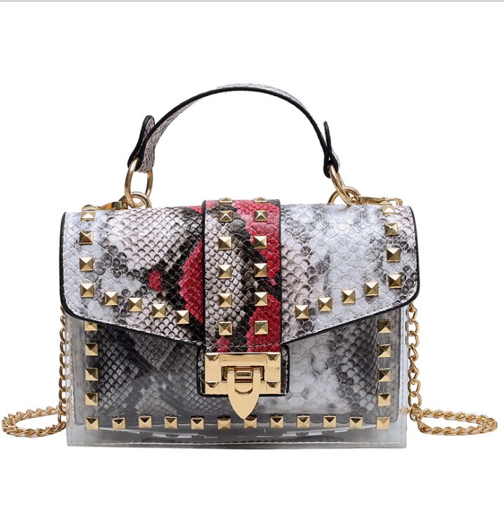 New chains rivet elegant women handbag