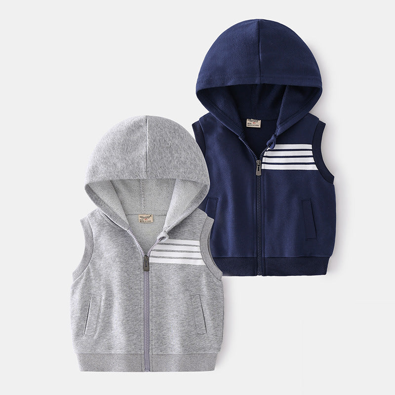 Hooded Casual Street Hoodie Vest for Kids