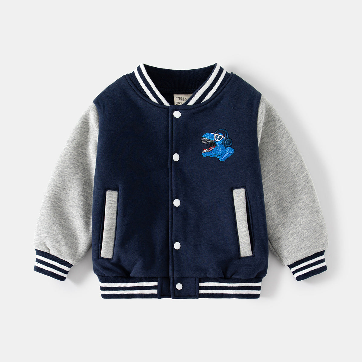 Boy's Fleece Baseball Jacket Casual Long Sleeve