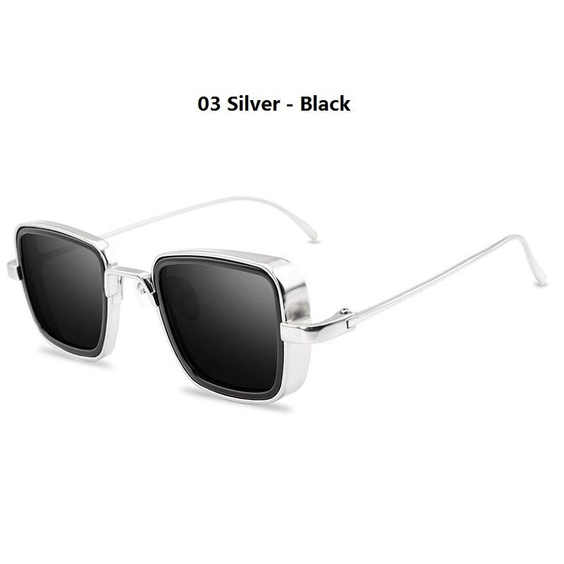 New Vintage Steampunk Sunglasses Men Women Retro Metal Square