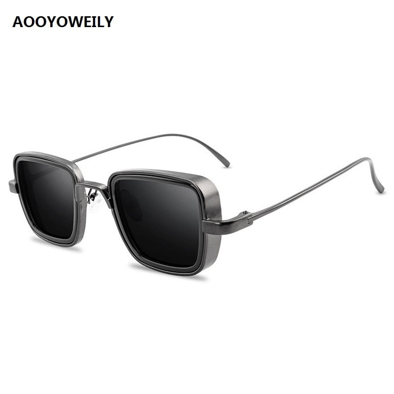 New Vintage Steampunk Sunglasses Men Women Retro Metal Square