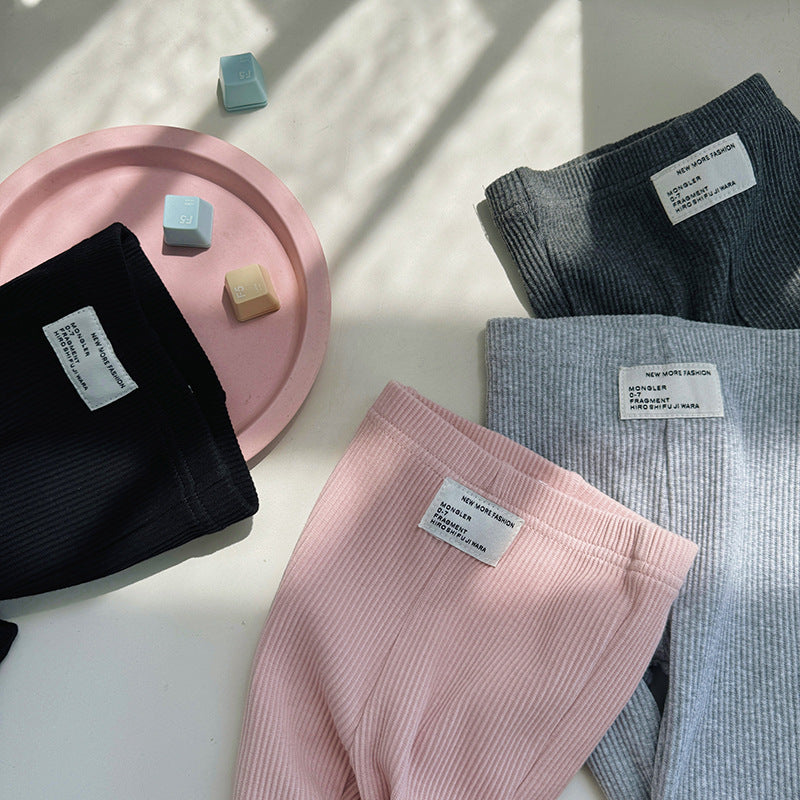Flared Pants Solid Color Stretchy Bottoms