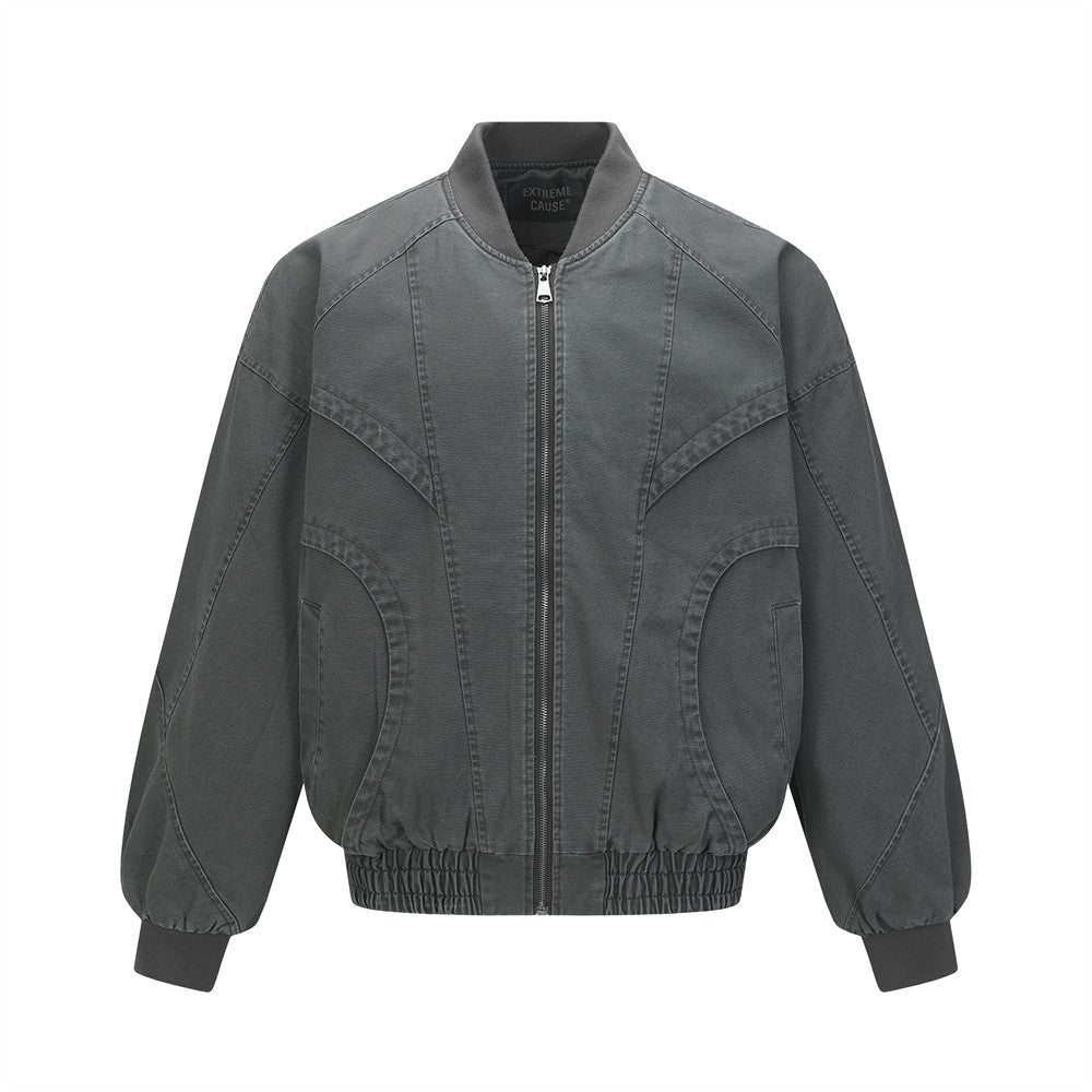 Washed punk workwear baseball uniform