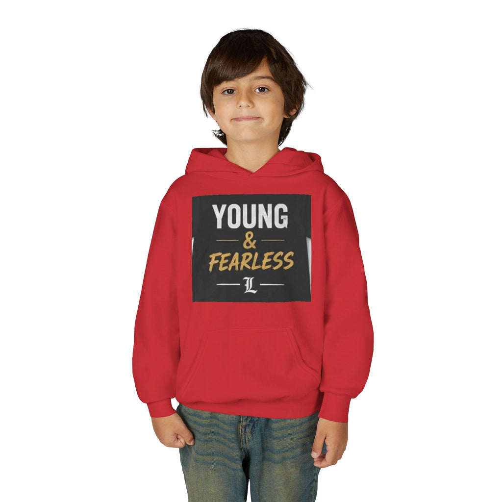 Youth Hoodie — "Young & Fearless" Motivational Pullover