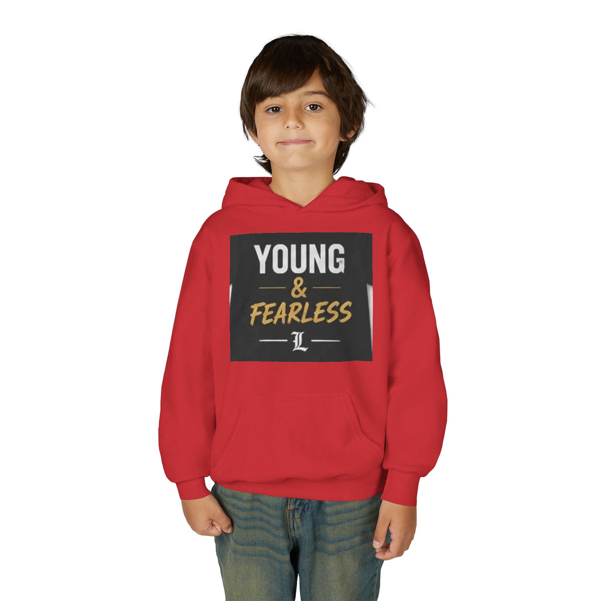 Youth Hoodie — "Young & Fearless" Motivational Pullover