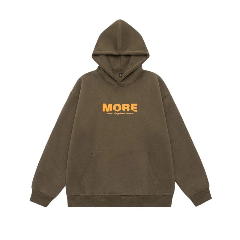 Letter Print Loose Hoodie for Men and Women
