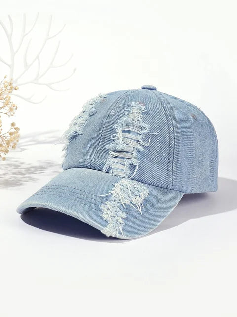 Washed Distressed Cap Plain women Men Dad Caps