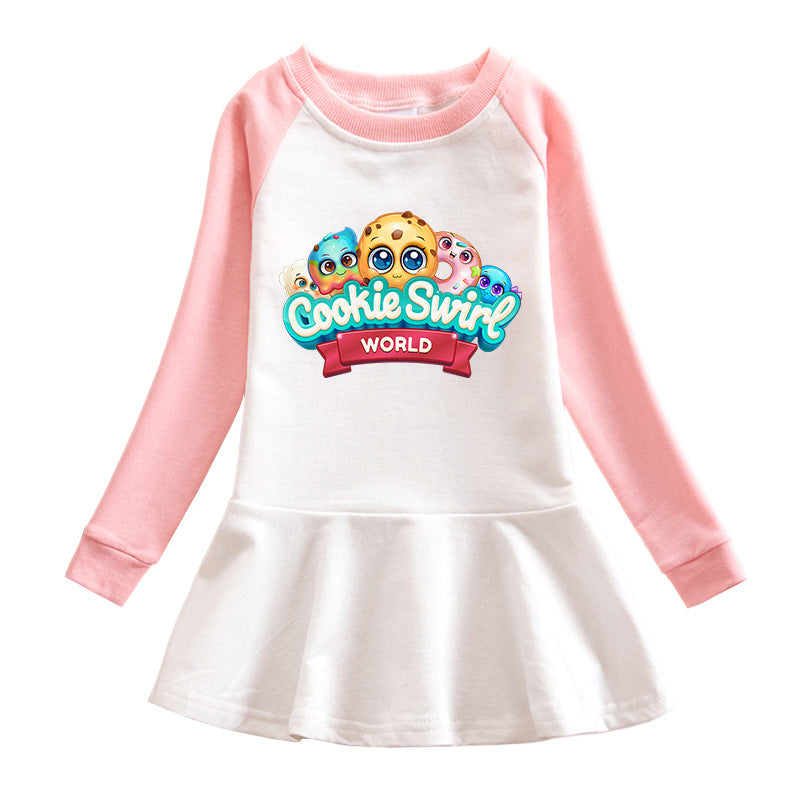 Cartoon hoodie girl dress