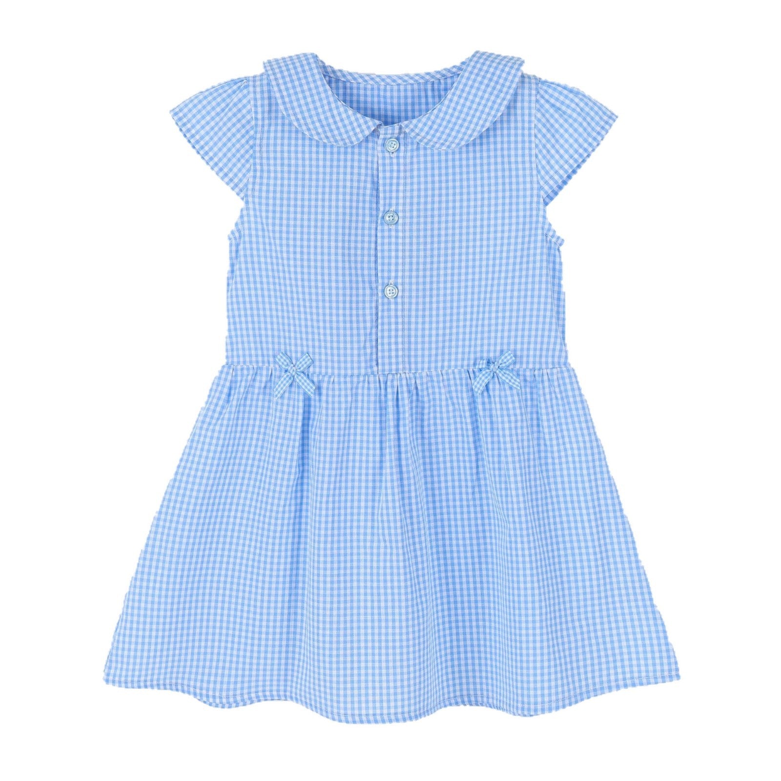 short-sleeve woven cotton dress for kids