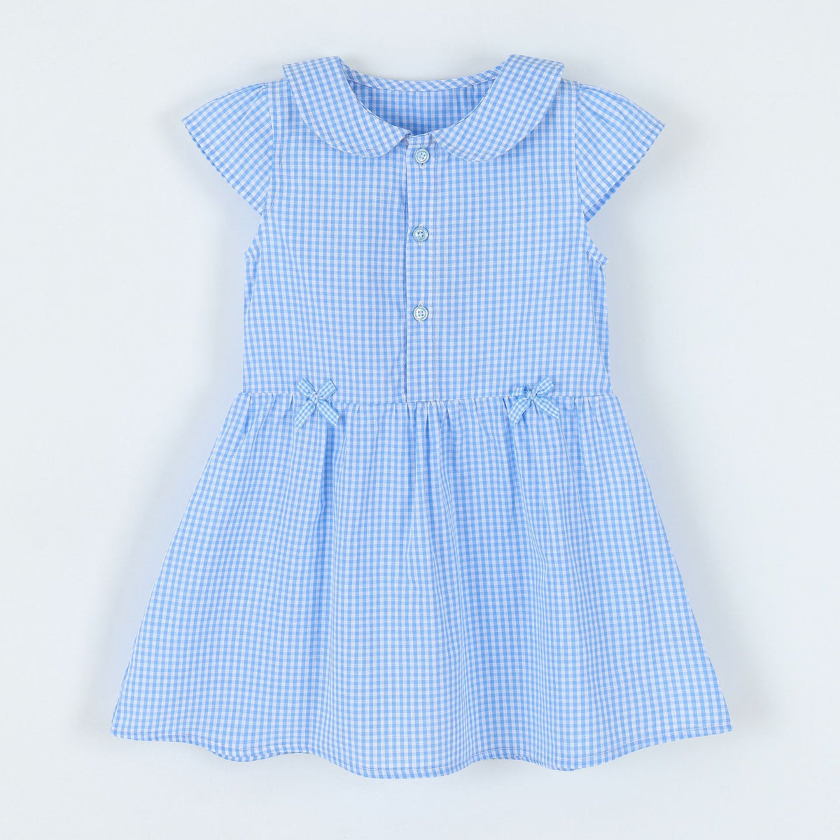 short-sleeve woven cotton dress for kids