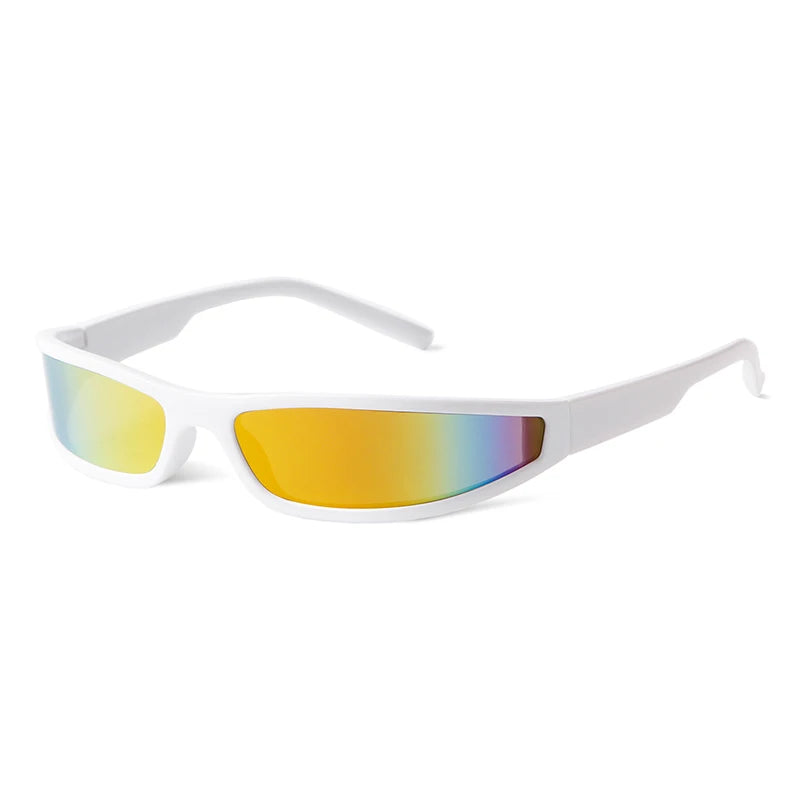 Women Men Rectangle Narrow Shade Eyewear Male Punk Cycling Driving Sun Glasses