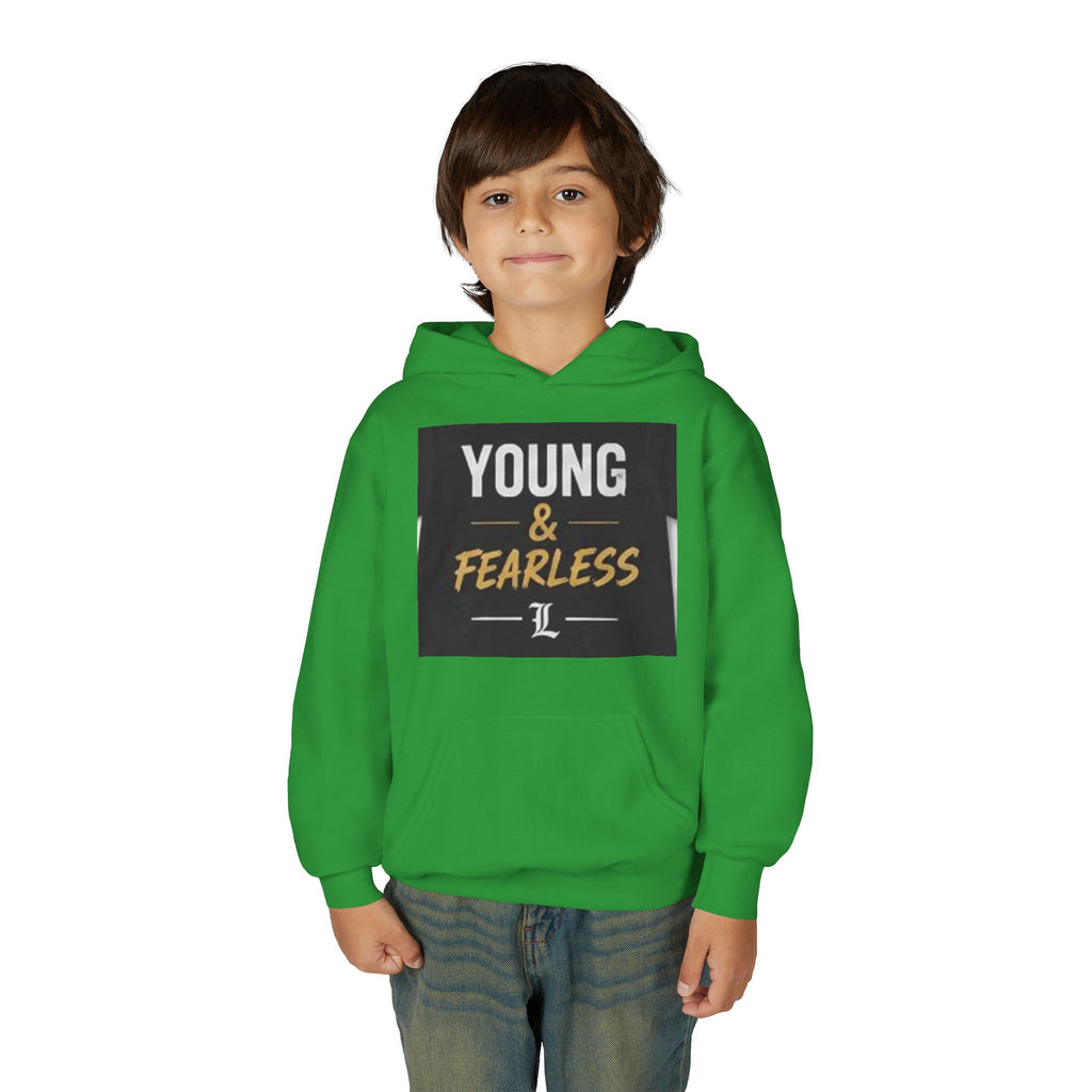 Youth Hoodie — "Young & Fearless" Motivational Pullover