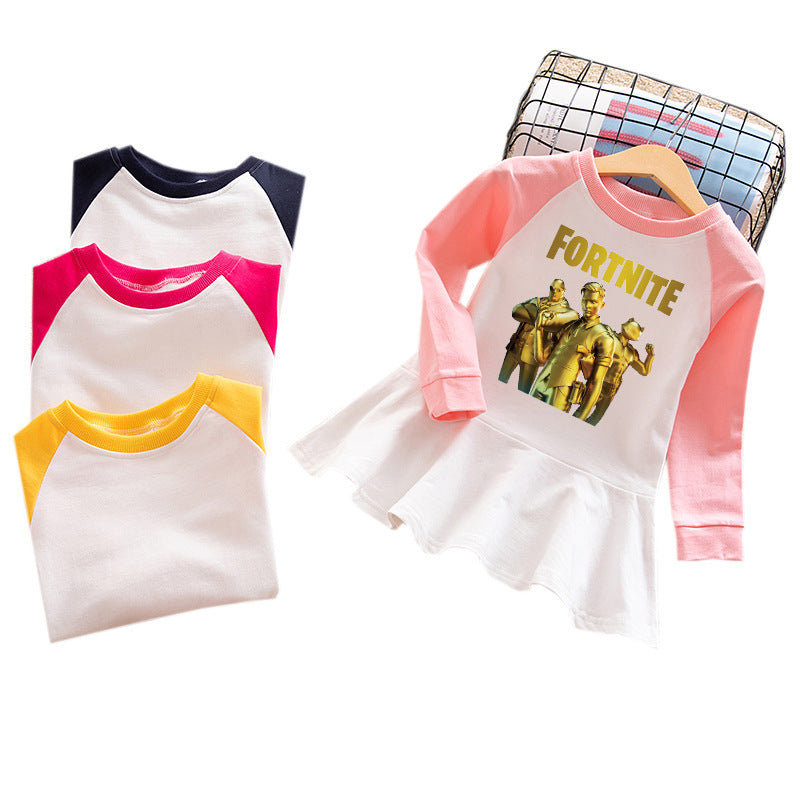 Cartoon hoodie girl dress