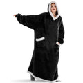 Super Long Flannel Blanket with Sleeves Women Men Pullover Fleece