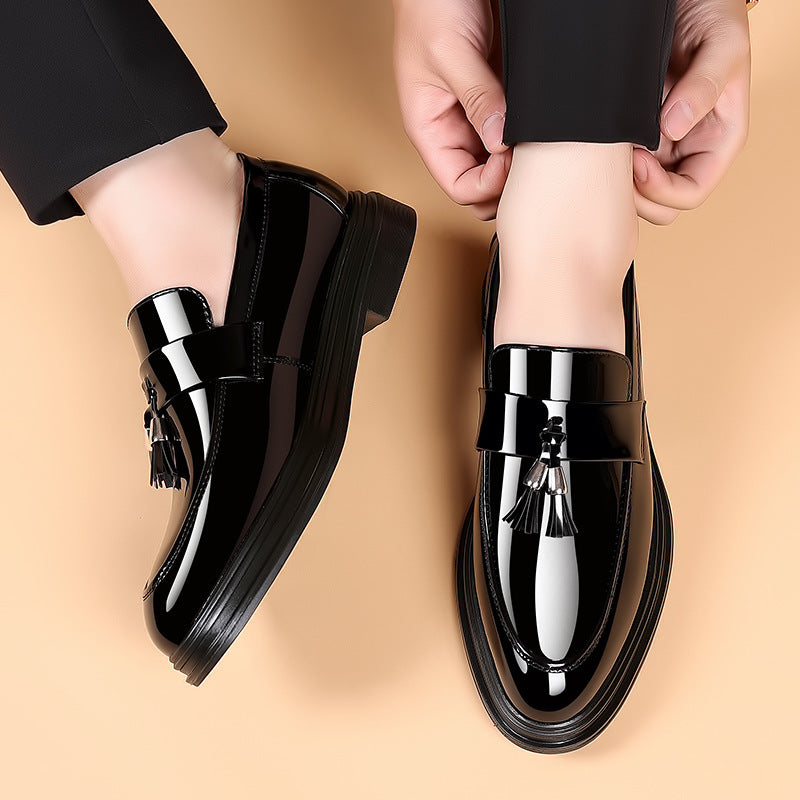 Leather   business formal,   soft soled, black men's shoes