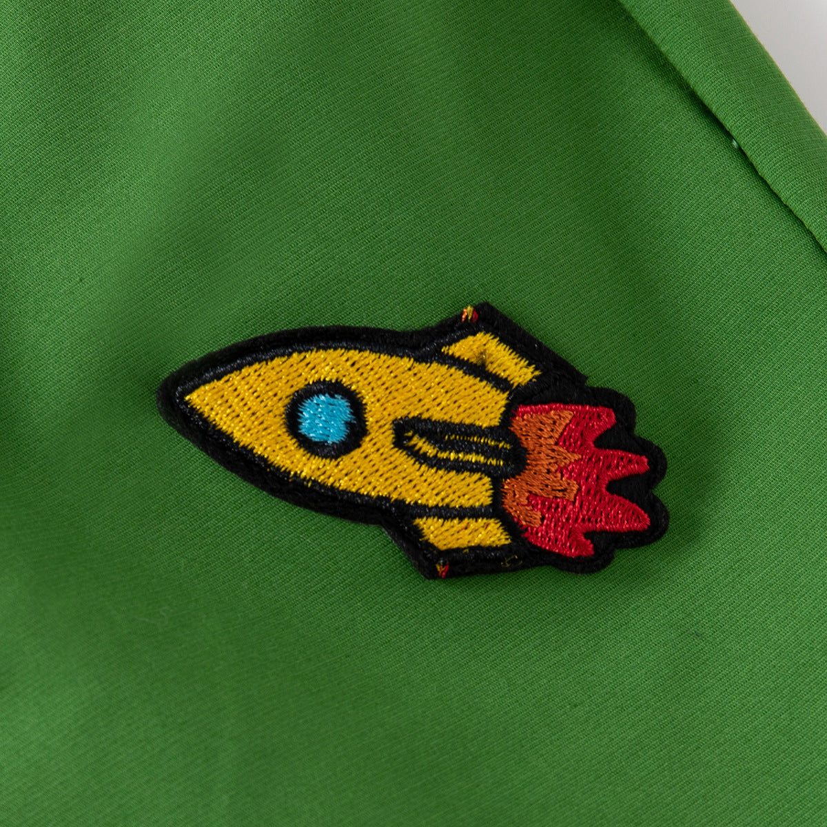Solid Color Kids Pants with Rocket Patch