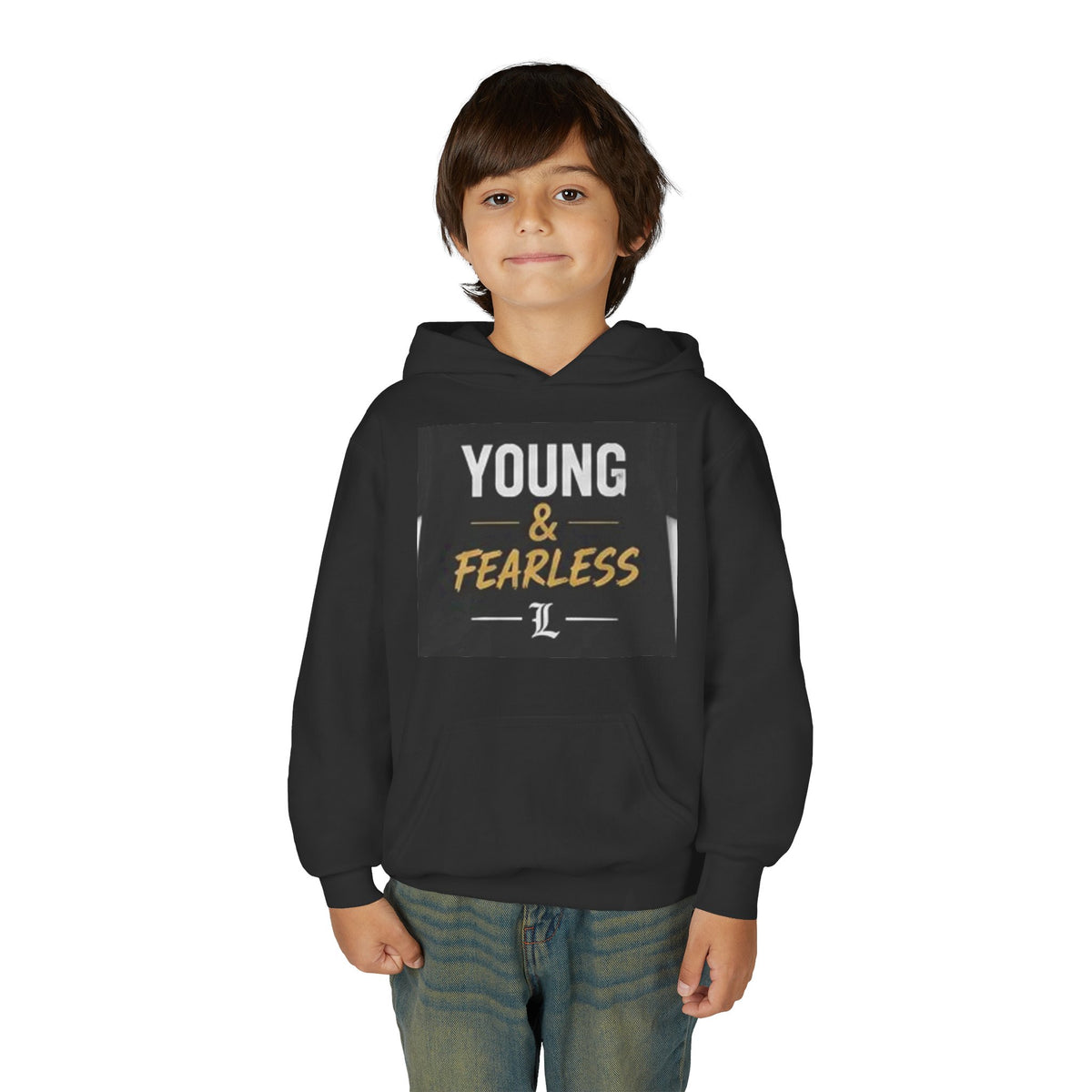 Youth Hoodie — "Young & Fearless" Motivational Pullover