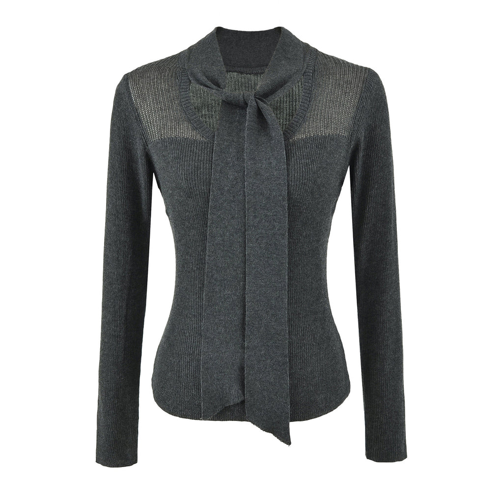 Wool Blend Knit Top Long Sleeve Layering Sweater