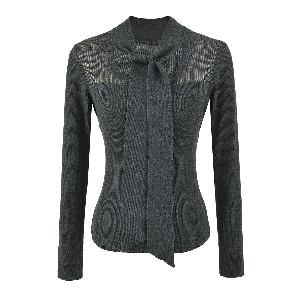 Wool Blend Knit Top Long Sleeve Layering Sweater
