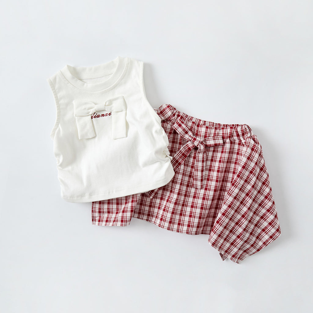 Checkered Dress with Tank Top,