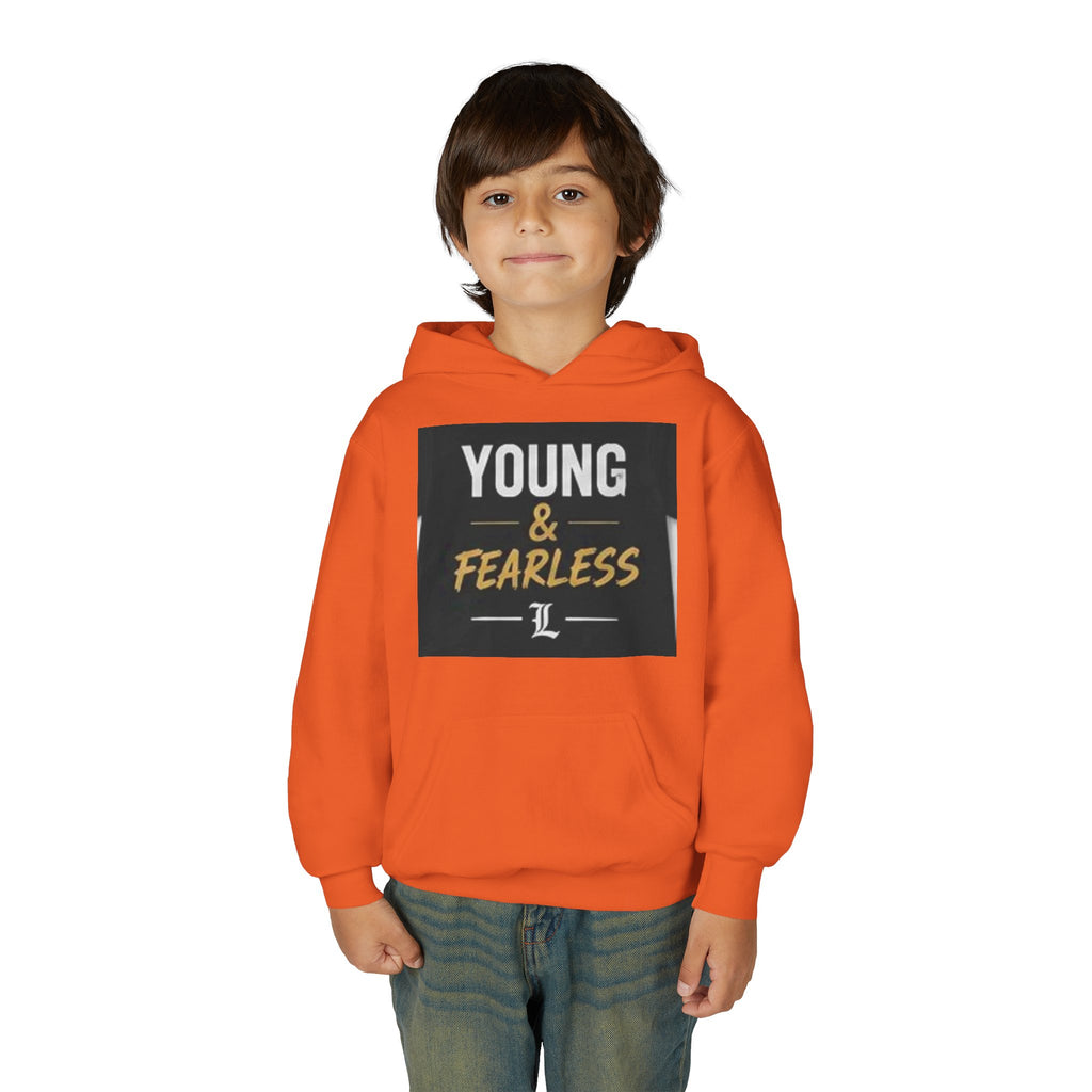 Youth Hoodie — "Young & Fearless" Motivational Pullover