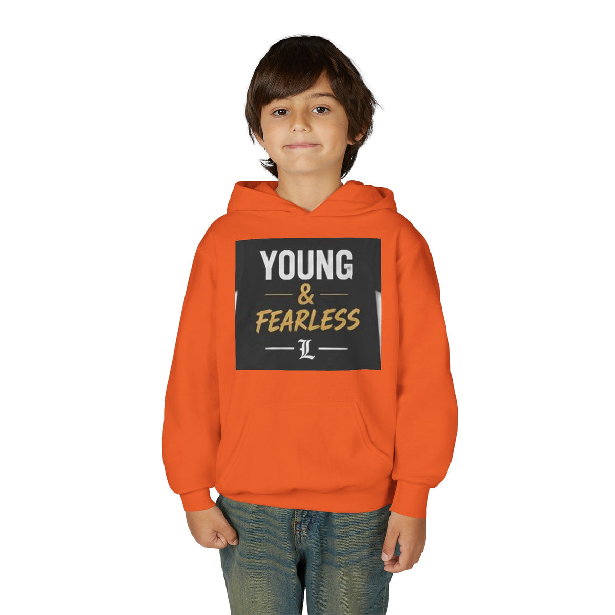 Youth Hoodie — "Young & Fearless" Motivational Pullover
