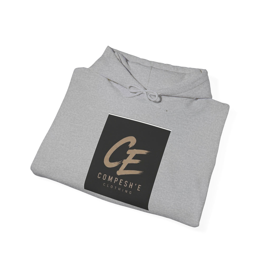 COMPESH'E   Logo Hoodie — Minimal Brushed Gold Graphic Pullover