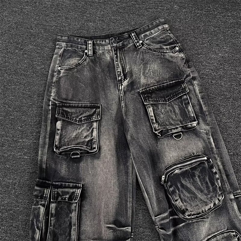 Multi pocket workwear jeans for men