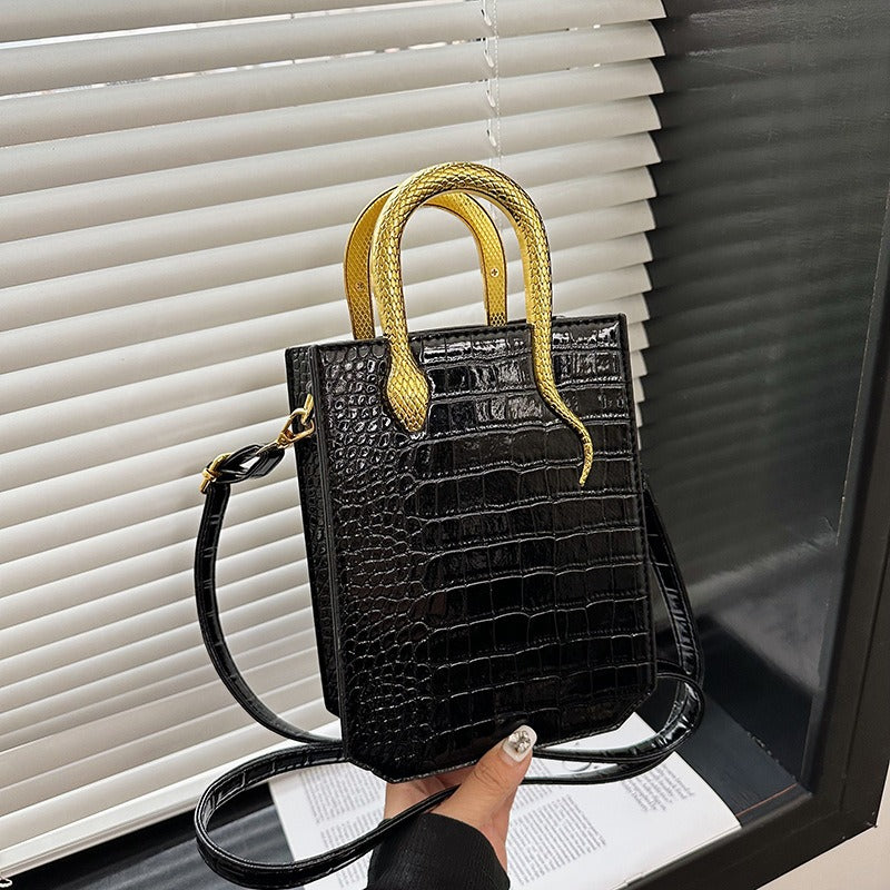 Stone Pattern Crossbody Tote Bag