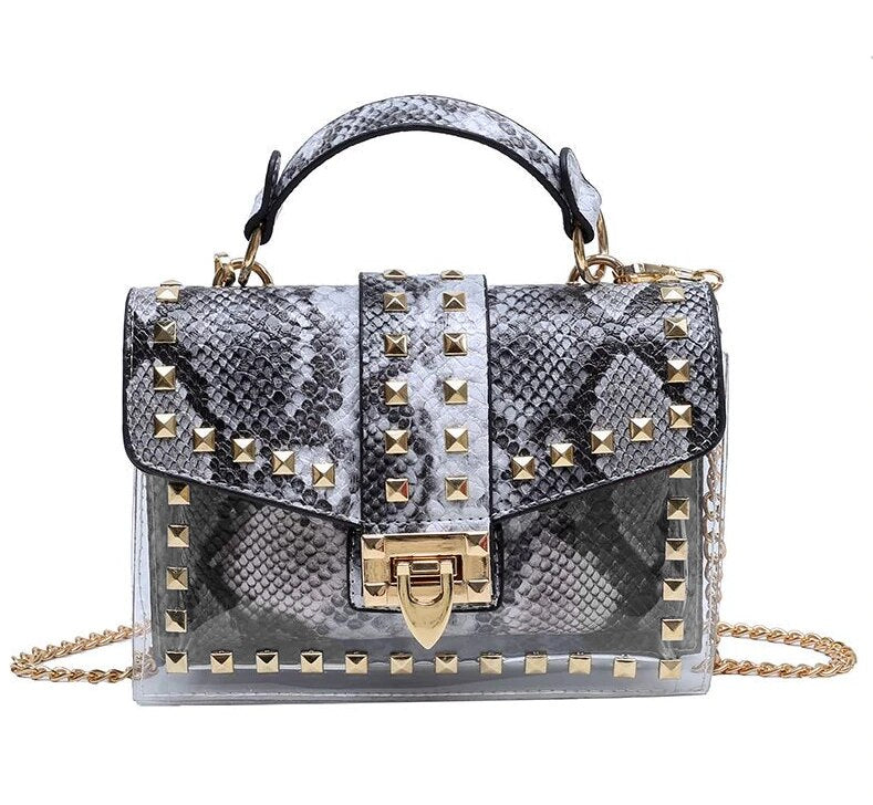 New chains rivet elegant women handbag