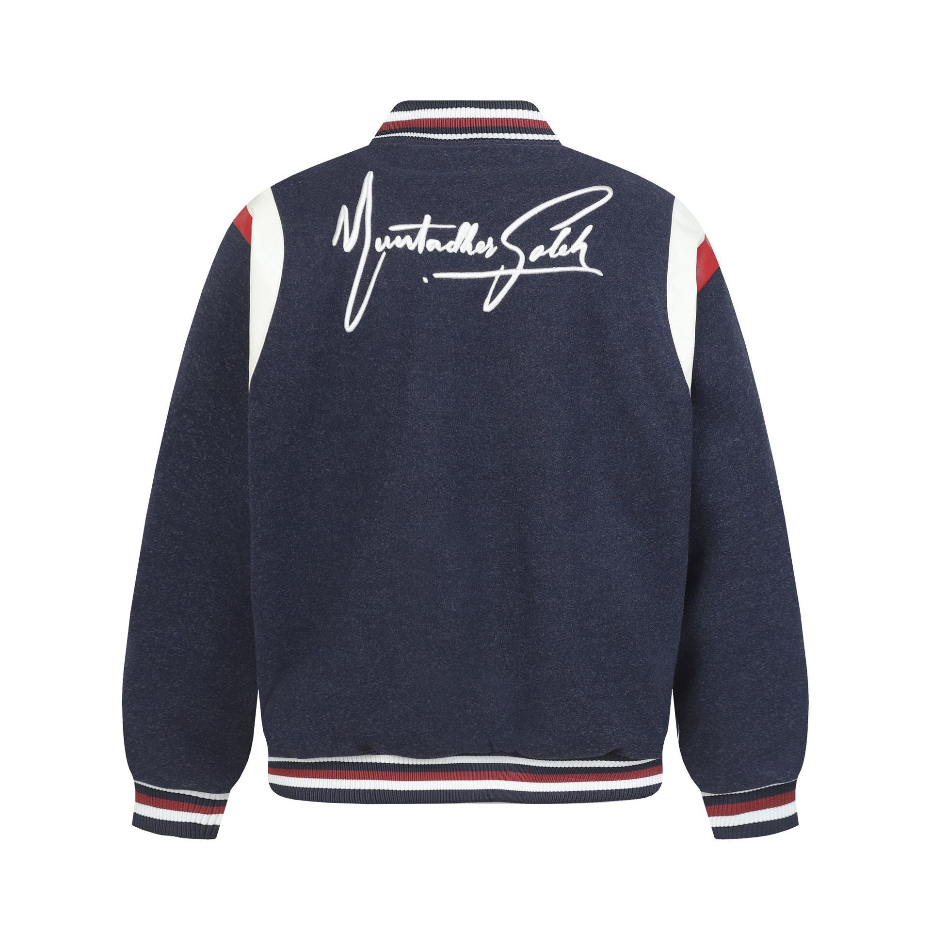 Embroidered letters patchwork baseball jacket for women