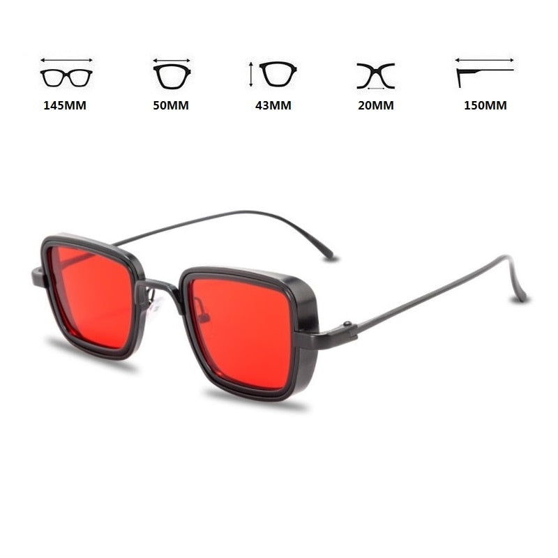 New Vintage Steampunk Sunglasses Men Women Retro Metal Square