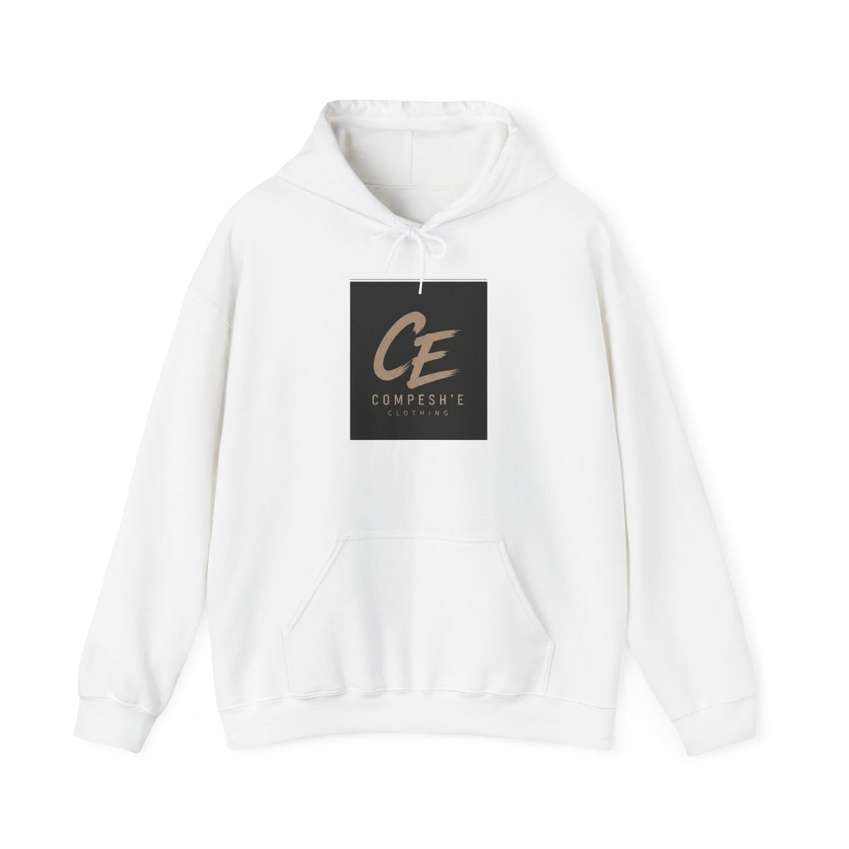 COMPESH'E   Logo Hoodie — Minimal Brushed Gold Graphic Pullover