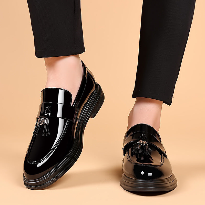 Leather   business formal,   soft soled, black men's shoes