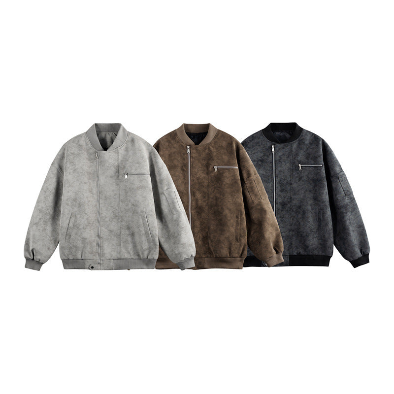 Simple Couple Casual Baseball Jacket Men and Women Outerwear