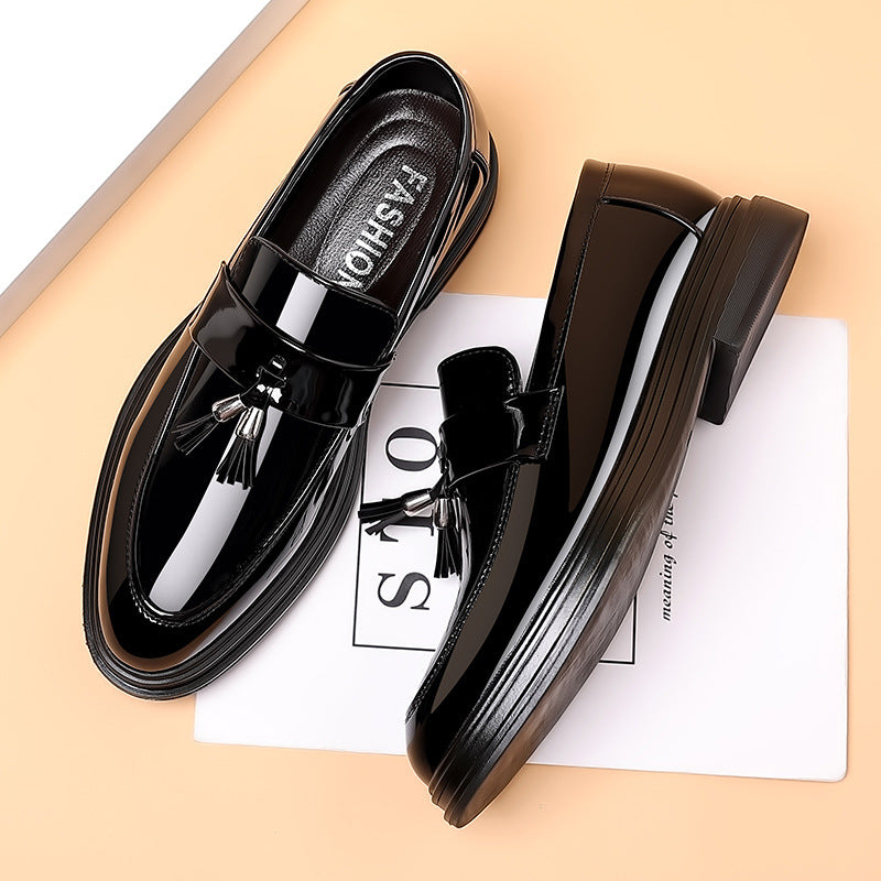Leather   business formal,   soft soled, black men's shoes