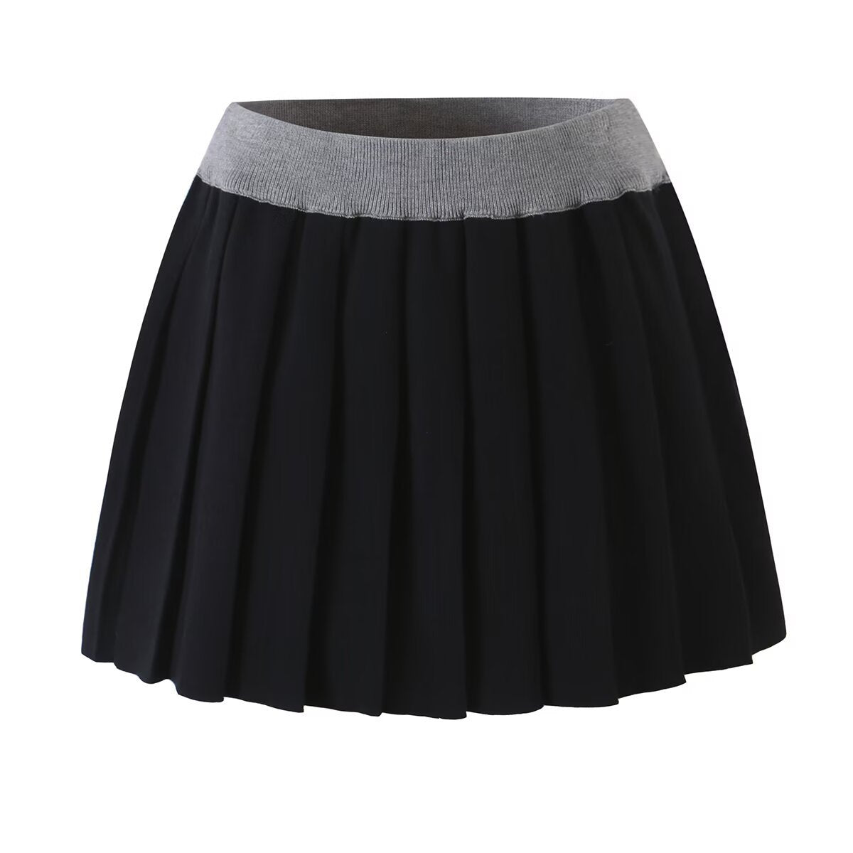 Wool Knit Top,  Pleated Mini Skirt Set