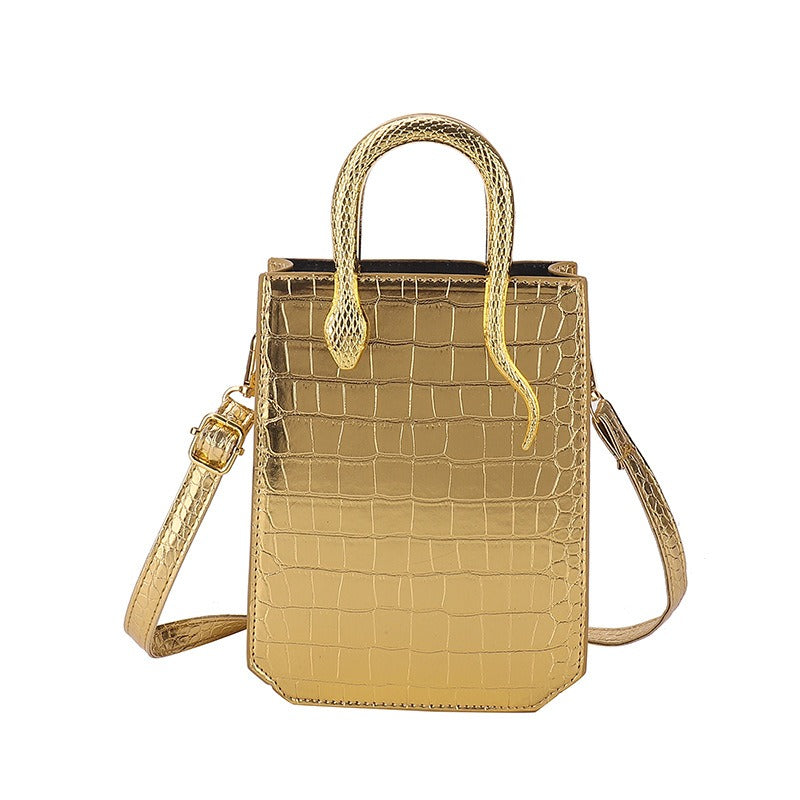 Stone Pattern Crossbody Tote Bag