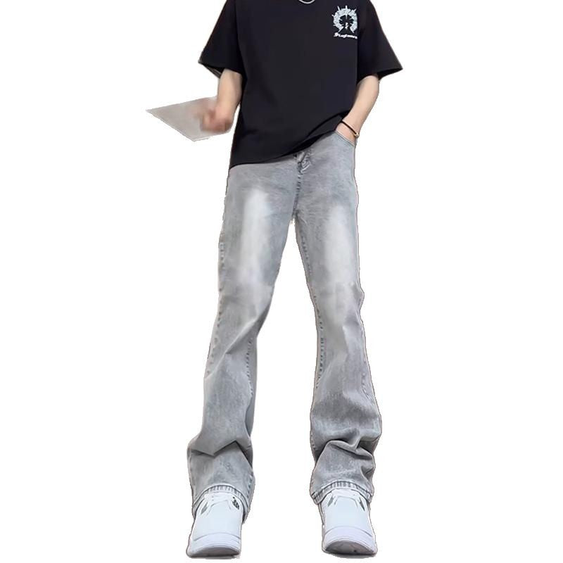 Cement Smoke Grey Elastic Jeans for Men