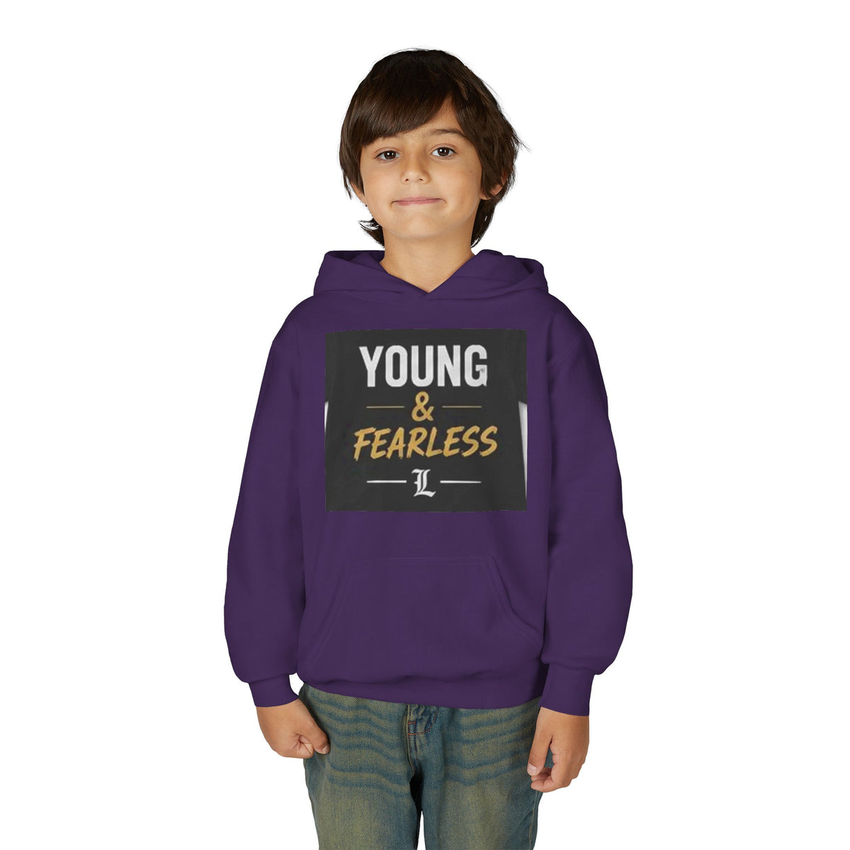 Youth Hoodie — "Young & Fearless" Motivational Pullover