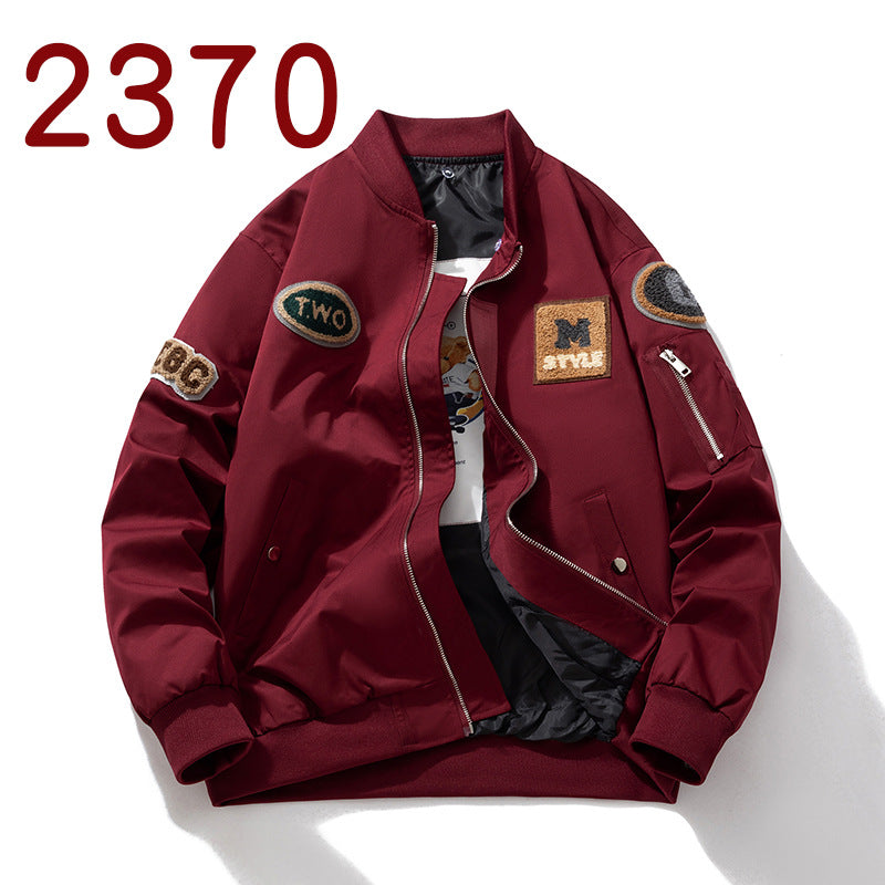 Women Towel Fleece Embroidery Padded Hooded Thick Flight Jacket