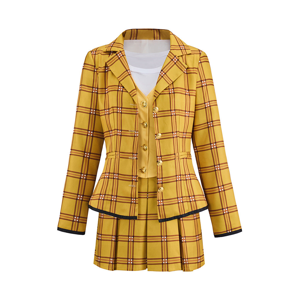 Cher Horowitz ellow checkered suit dress uniform