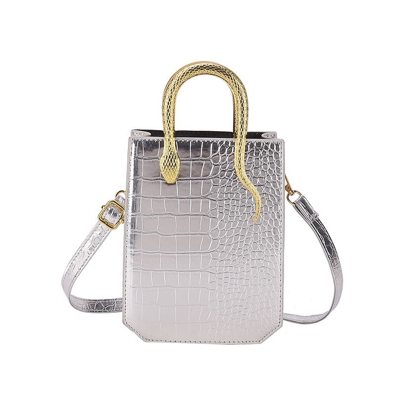 Stone Pattern Crossbody Tote Bag