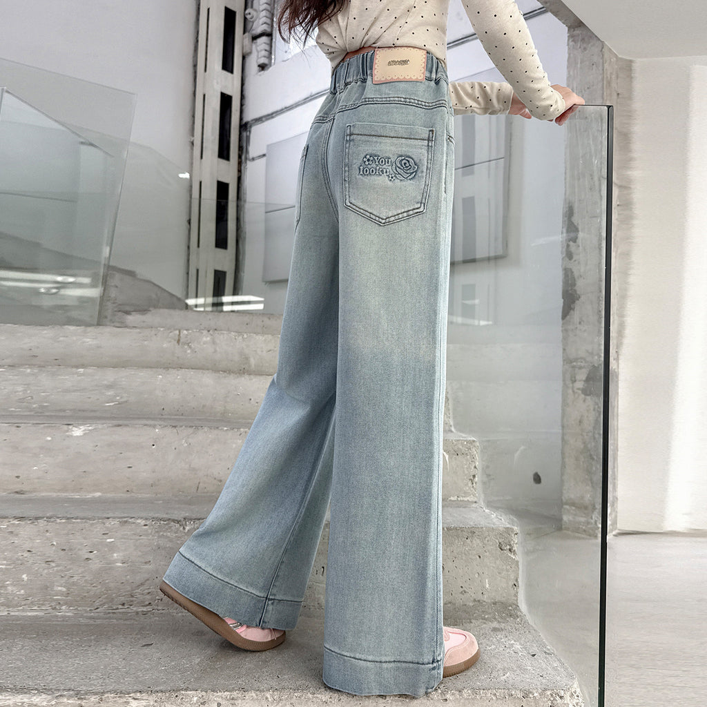 Girls' Denim Stylish Kids Pants
