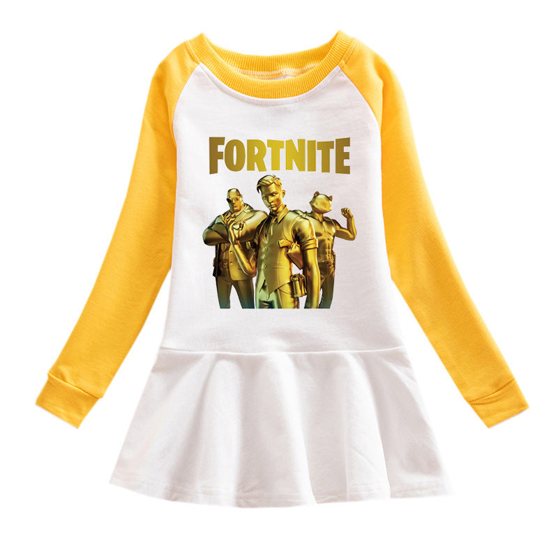 Cartoon hoodie girl dress