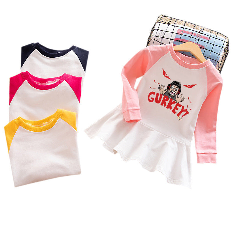 Cartoon hoodie girl dress
