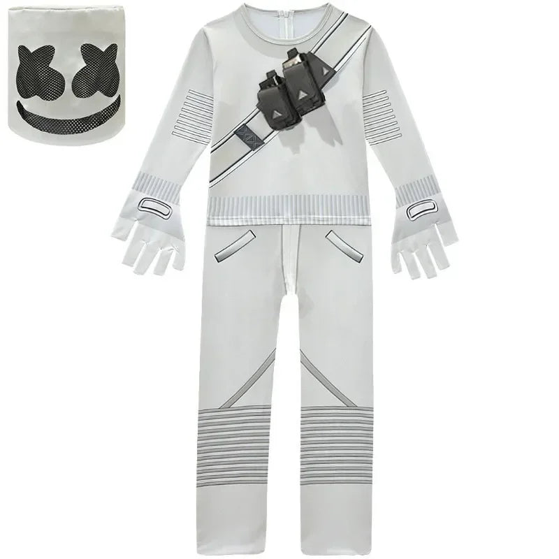 DJ Marshmello Costumes Jumpsuits Kids Clown Cosplay Clothes