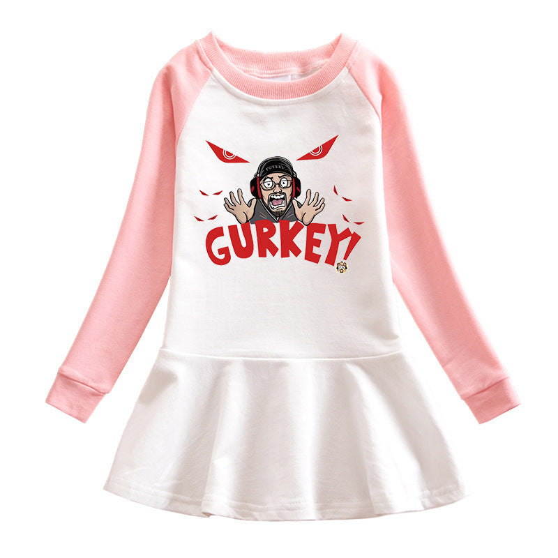 Cartoon hoodie girl dress