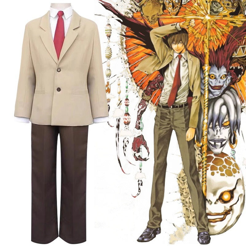 Death Note cosplay Night God Moon Yagami Light school uniform set  costume