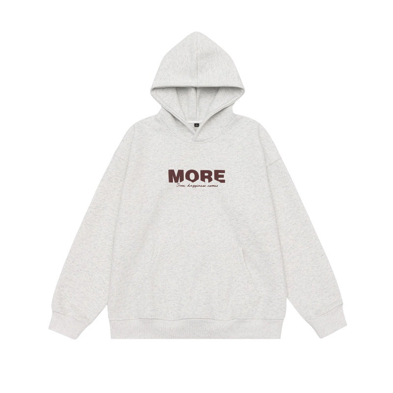 Letter Print Loose Hoodie for Men and Women